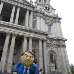 On the steps of St Pauls, London